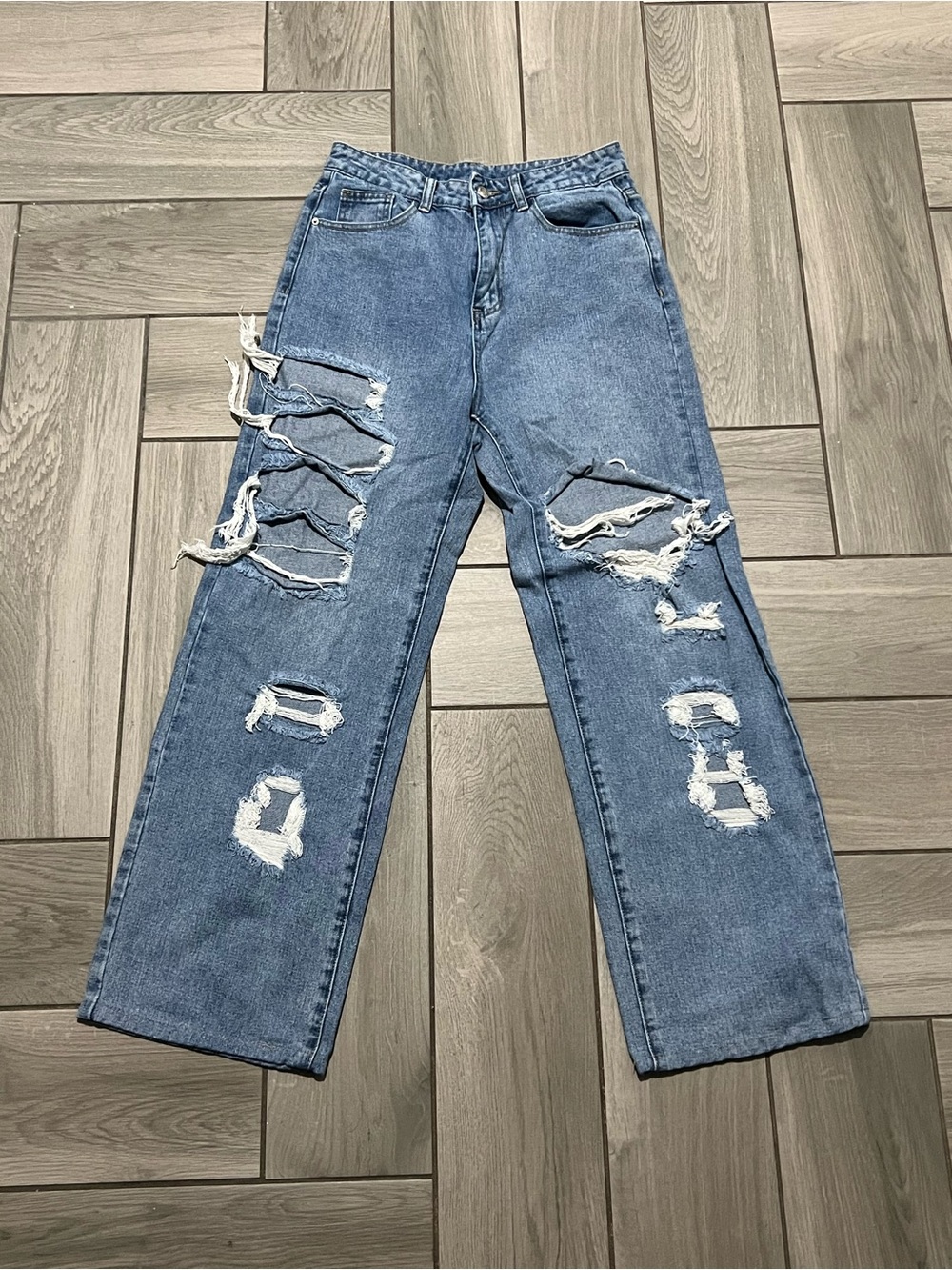 Classic Blue Distressed Men’s Jeans